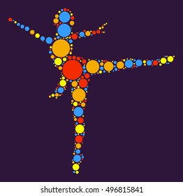 Ballet shape vector design by color point
