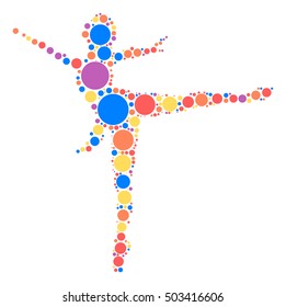 Ballet shape vector design by color point
