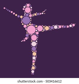 Ballet shape vector design by color point
