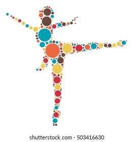 Ballet shape vector design by color point

