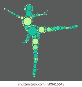 Ballet shape vector design by color point