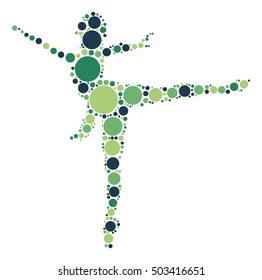Ballet shape vector design by color point
