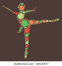 Ballet shape vector design by color point
