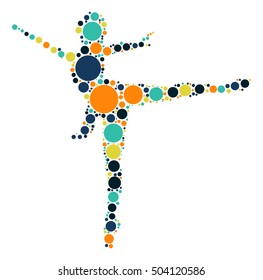 Ballet shape vector design by color point
