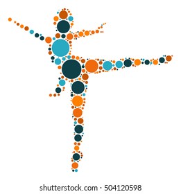 Ballet shape vector design by color point
