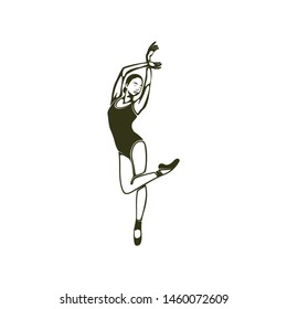 Ballet shilhouette ilustration with a simple and elegant shape