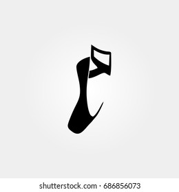 ballet shoe icon. vector sign symbol on white background