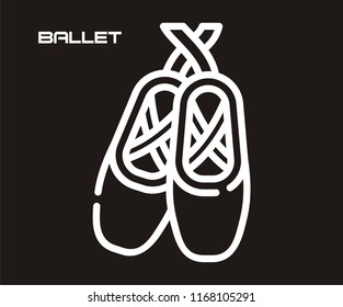 BALLET SHOE VECTOR ICON 