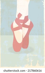 ballet shoes background, illustration in vector background