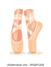 Ballet shoes. Ballerinas isolated on white background. Vector illustration.