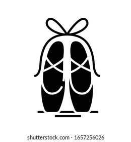 Ballet shoes black icon, concept illustration, vector flat symbol, glyph sign.