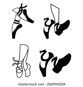 Ballet shoes concept inspiration logo. Ballet shoes flat vector website sign, outline symbol, illustration.