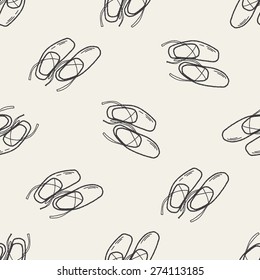 ballet shoes doodle seamless pattern background