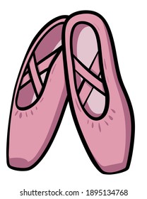 Ballet Shoes Doodle. Vector illustration