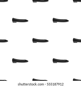 Ballet shoes icon in black style isolated on white background. Shoes pattern stock vector illustration.