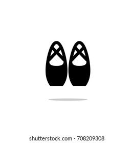 Ballet shoes icon. Dancing symbol. Flat design. Vector Illustration.