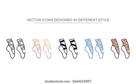 Ballet Shoes icon design with white background stock illustration