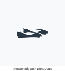 Ballet shoes icon isolated on clean background. Ballet shoes icon concept drawing icon in modern style. Vector illustration for your web mobile logo app UI design.