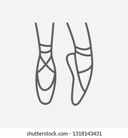 Ballet shoes icon line symbol. Isolated vector illustration of  icon sign concept for your web site mobile app logo UI design.