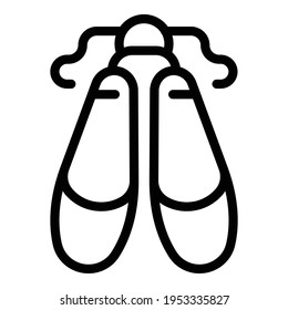 Ballet shoes icon. Outline ballet shoes vector icon for web design isolated on white background