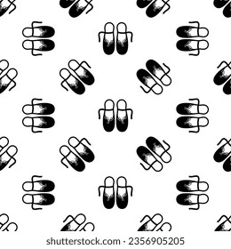 Ballet Shoes Icon Seamless Pattern, Ballet Dance Shoe, Ballet Slipper Vector Art Illustration