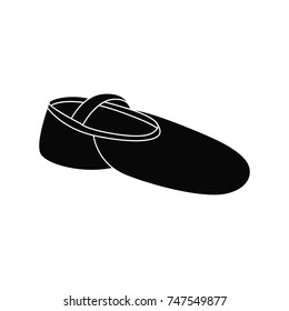 Ballet shoes icon in simple style for ballet class, logo and creative design