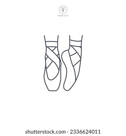 Icono de ballet Zapatos ilustración vectorial aislada en fondo blanco