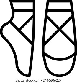 ballet shoes icon. Thin linear style design isolated on white background