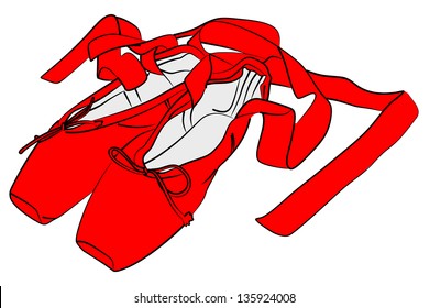 ballet shoes, illustration