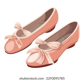 ballet shoes illustration over white