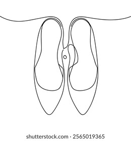 ballet shoes line drawing.  shoes line art