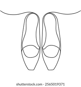 ballet shoes line drawing.  shoes line art