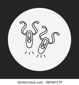 Ballet shoes line icon