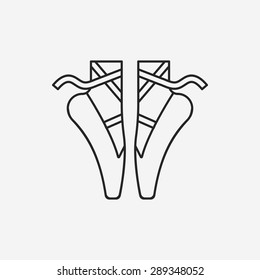Ballet Shoes Line Icon