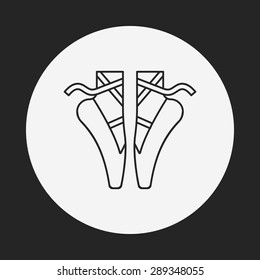 Ballet shoes line icon