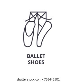 ballet shoes line icon, outline sign, linear symbol, vector, flat illustration