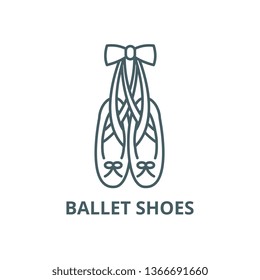 Ballet shoes line icon, vector. Ballet shoes outline sign, concept symbol, flat illustration