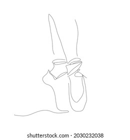 Ballet Shoes, Line Vector Drawing