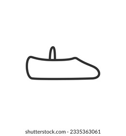 Ballet shoes, linear icon. Line with editable stroke