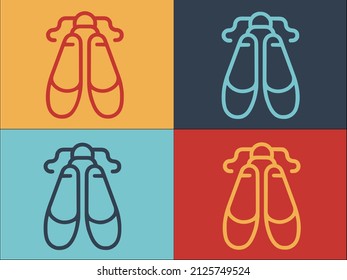 Ballet Shoes Logo Template, Simple Flat Icon of ballet,art,dance
