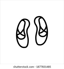 ballet shoes logo vector icon with white background