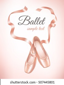 Ballet shoes on background