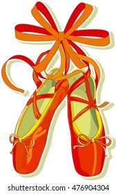 ballet. ballet shoes red. Isolated on white.