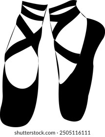 The ballet shoes silhouette vector