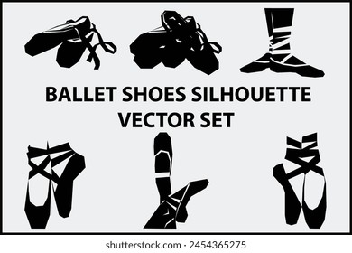 Ballet Shoes Silhouette vector set