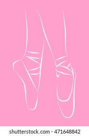  Ballet shoes. Vector hand-drawn illustration.