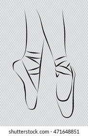  Ballet shoes. Vector hand-drawn illustration.