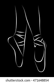  Ballet shoes. Vector hand-drawn illustration.