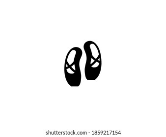 Ballet shoes vector icon. Isolated ballet shoes illustration