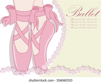 Ballet shoes, Vector illustration